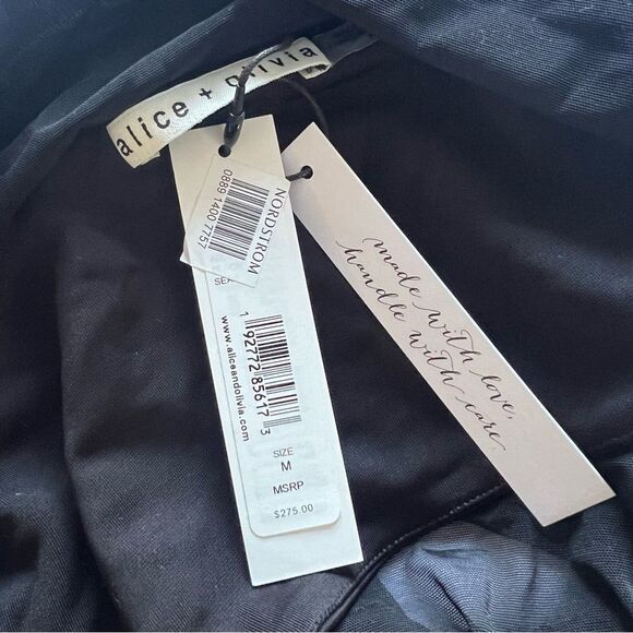 Alice + Olivia Off Shoulder Mesh Isadola Top Medium Black NEW MSRP $275 - Picture 7 of 9